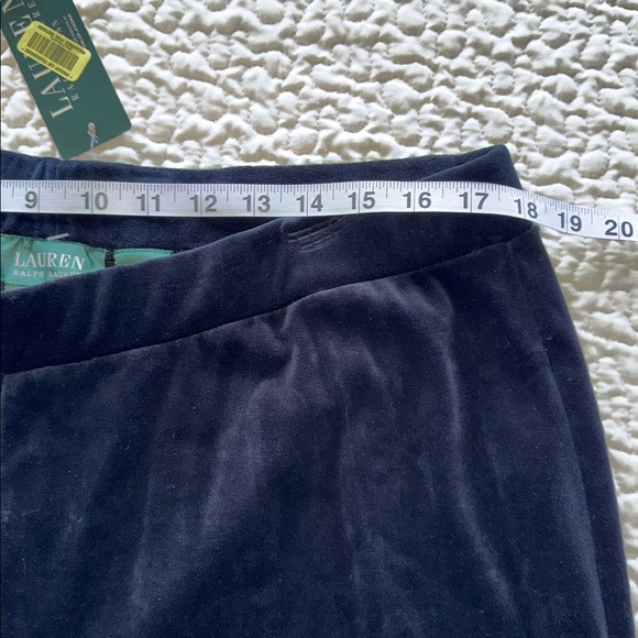 New Ralph Lauren Plus Size Wide Leg Luxury Black Velvet Pants Elastic Waist 2X - Picture 7 of 10